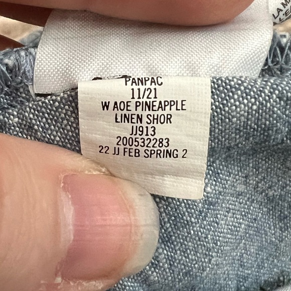 Janie and Jack Chambray Pineapple Linen Blend Shorts - Size 5 - Picture 8 of 9